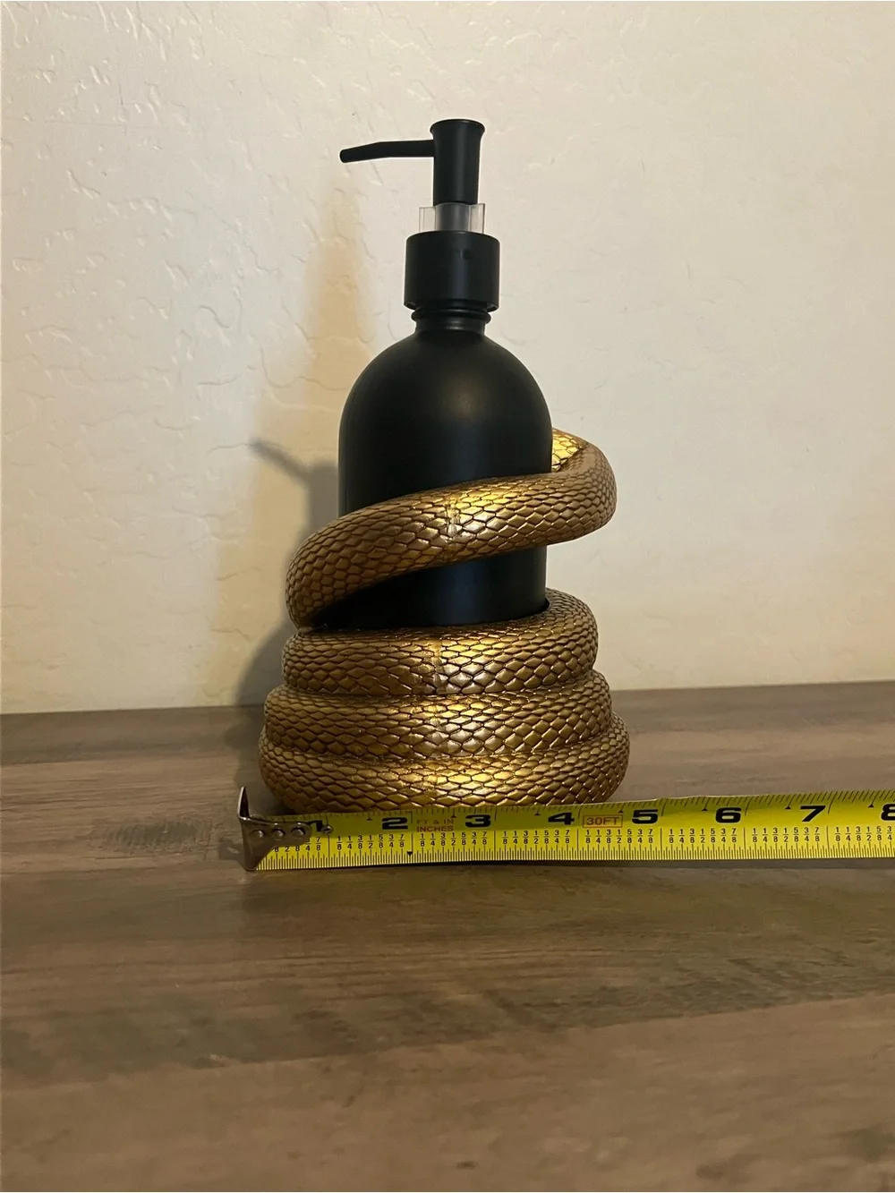 Gold Snake Resin Soap Dispenser w/ Matte Black Apple Venom Soap Dispenser